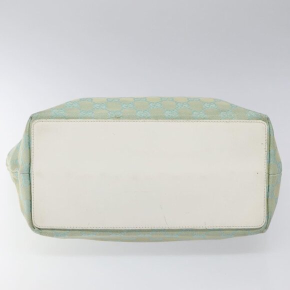 GUCCI GG Canvas Tote Bag Light Blue Gold 002 1098 Auth EC700 - Picture 6 of 16